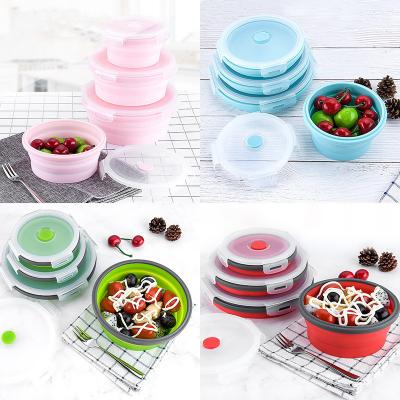 round silicone folding lunch box 